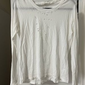 Monrow white cut out long sleeve tshirt